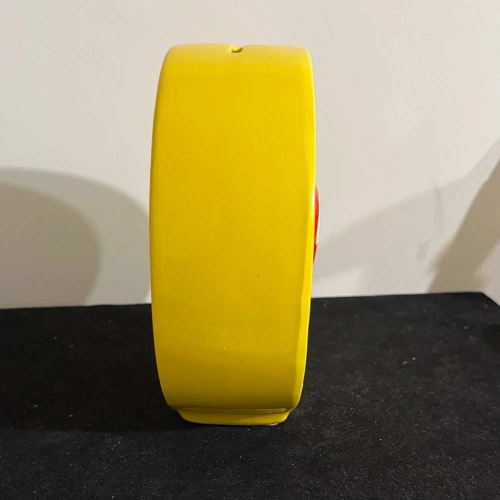 Emoji Heart Eyes Smiley Face Yellow Red Ceramic Coin Money Piggy Bank Saving